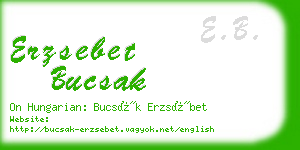 erzsebet bucsak business card